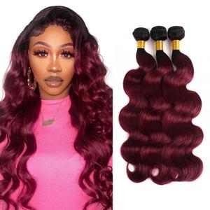 24 26 28 Inch Red Bundles Burgundy Body Wave Human Hair Bundles Two Tone Black and Wine Red Bundles Human Hair 1B99J Bundles Ombre Body Wave Bundles