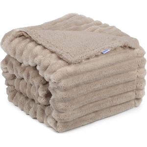 Waterproof Dog Blanket, Soft Fleece Blanket for Couch Protector, Reversible Pet Blankets Furniture Protector Cover for Small Medium Large Dogs Cats (Line, 30"x40")