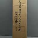 SEEYE 2 Inch Faux Wood Blinds for Indoor Windows with Crown Valance, Cordless Room Darkening Window Blind, 34" W x 48" H, Horizontal Wooden Shades for Bedroom, Kitchen, Office, Doors, White