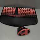 Ergonomic Wireless Keyboard and Mouse Set Wireless Keyboard Silent Mice Set with Wrist Rest for Computer, Laptop, PC, Mac, Windows Black Pink