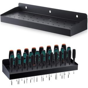 MorningRo Screwdriver Organizer Metal Hammer Holder Plier Wall Mount Tool Organizer, Tool Storage Rack for Workshop, Home (Screwdriver)