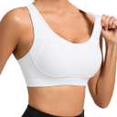 RUNNING GIRL Sports Bras for Women High Support Moulded Cup High Impact Sports Bras Racerback Workout Running Yoga Bra (White, M)
