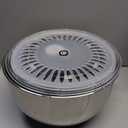 5.3Qt Stainless Steel Salad Spinner with Stop Button, BPA-Free Vegetable Lettuce Spinner, Transparent Lid & Drainage Hole, Non-Slip Base, Dishwasher Safe Fruit Washer (Black)