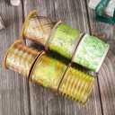 MEEDEE Green Ribbon Set - 6 Rolls, 36 Yards, Wired, Gold & Green for Christmas Tree Decorations (2.5 inch)