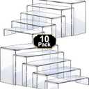 Aheroi Large Acrylic Risers, 10 Pcs 2 Set(7”L~8”L~9”L) Riser Display Shelf, Clear Rectangular Display Stands Set, Transparent Shelves for Decor, Showcase Holder for Cupcake