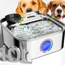 oneisall Dog Water Fountain for Large Dogs, 10L/2.6Gal Dog Fountain Water Bowl with Multi-Filtration & Deeper Drinking Aera, Large pet Water Fountain with Water Window & LED, Ultra-Quiet