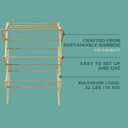 Gibson Home Riverrun Foldable Bamboo Drying Rack for Clothes & Towels – 2-Tier Collapsible Laundry Drying Rack, Space-Saving Air Dry Stand for Clothes, Towels, Blankets, etc for Indoor & Outdoor Use