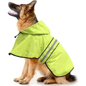 Reflective Dog Raincoat - Adjustable Raincoat for Dogs, Lightweight Hooded Dog Raincoats Poncho Slicker, Waterproof Rain Jacket Coat for Small, Medium, Large Dogs Walking (Green, XX-Large)