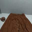 Womens Brown Midi Skirts Below Knee Length A-Line Long Skirt High Waist for Women Brown L