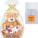 Yuiicaov 10PCS Extra Large Cellophane Bags, 40x50 Inches Clear Cellophane Wrap for Gift Baskets, Jumbo Huge Clear Gift Bags, Packaging 2.8 Mil Thick