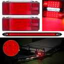 Submersible Boat Trailer Lights, LED Trailer Lights for Utility Trailer, Stop Brake White Backup Reverse License Plate Lights with Wiring Harness, Side Marker, 3rd Light Bar for Boat RV Truck