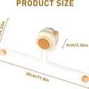 2 x Wall Hanging Jewelry Organizer with Wooden Beads, Strong Suction Cup Hair Clip Holder for Bathroom & Bedroom, 12 Inch Space Saving Storage for Hair Ties, Necklaces, Bracelets, Rings