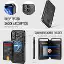 for iPhone 17 Wallet Case Compatible with Magsafe, Magnetic RFID Blocking Card Holder Kickstand 2 in 1 Detachable Case for iPhone 17 6.3", Carbon Black