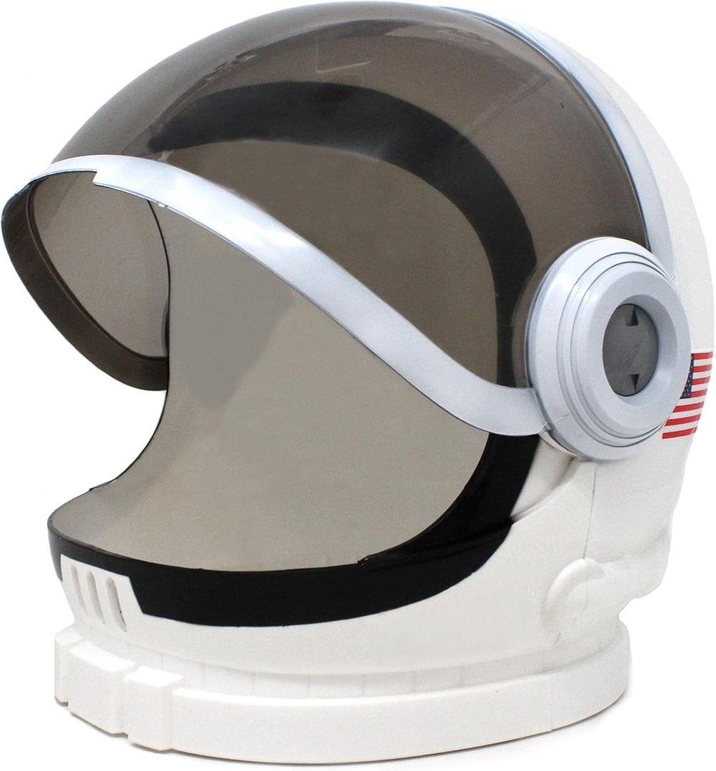 Spooktacular Creations Astronaut Helmet for Kids with Movable Visor Pretend Role Play Accessory Toy Set Halloween Costumes (White)