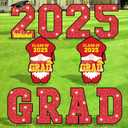 10 PCS Class 2025 Graduation Yard Sign Yard Decorations Congrats Graduation Lawn Signs 2025 Grad Yard Signs with Stakes for Outdoor Congrats Graduation Party Decoration(Red) (red and golden)