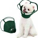 Kuoser Small Dog Cone Collar After Surgery, Soft Cone for Dogs to Stop Licking, Breathable Pet Recovery Collar Comfortable Elizabethan Collars, Adjustable Protective Dog Cones for Small Dogs, Green S (S (Neck: 9.4"- 11.8"))