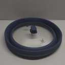 Tall Microwave Splatter Cover Glass Cover Guard Lid 6 inch Height with Collapsible Silicone for Food Pot Plate 12.5 inch Dark Blue