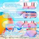 Chriffer Kids Swim Vest Life Jacket for 30-55 Pounds Boys and Girls, Toddler Floaties with Shoulder Harness Arm Wings for 2,3,4,5,6,7 Years Old Baby (Pink Purple)