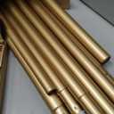 TONIAL Gold Double Curtain Rods for Windows, 72-150 Inch, Simple Finials1" Diameter, 33lbs Weight Capacity, Heavy Duty Dual Curtain Rods, Adjustable for Windows 60-146 Inch, for Living Room