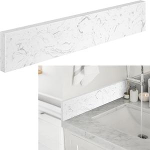 Reallnaive 1 Pcs 22" x 4" Marble Vanity Sidesplash Bathroom Vanity Backsplash Engineered Stone Side Splash for Bathroom Sink Home Decoration (Carrara White)