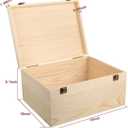 Woiworco Extral Large Wooden Box, 13 x 10 x 6.5 inch Natural Unfinished Pine Wood Boxes with Hinged Lid and Front Clasp for DIY Craft Art, Hobbies, Jewelry Box and Home Storage