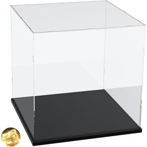 DuvinDD Acrylic Display Case Box for Collectibles Lego Figure Clear Assemble Display Box Countertop Dustproof Protection Showcase Toys Action Figure Stand Home Storage Box with Base (17x17x17 inch)
