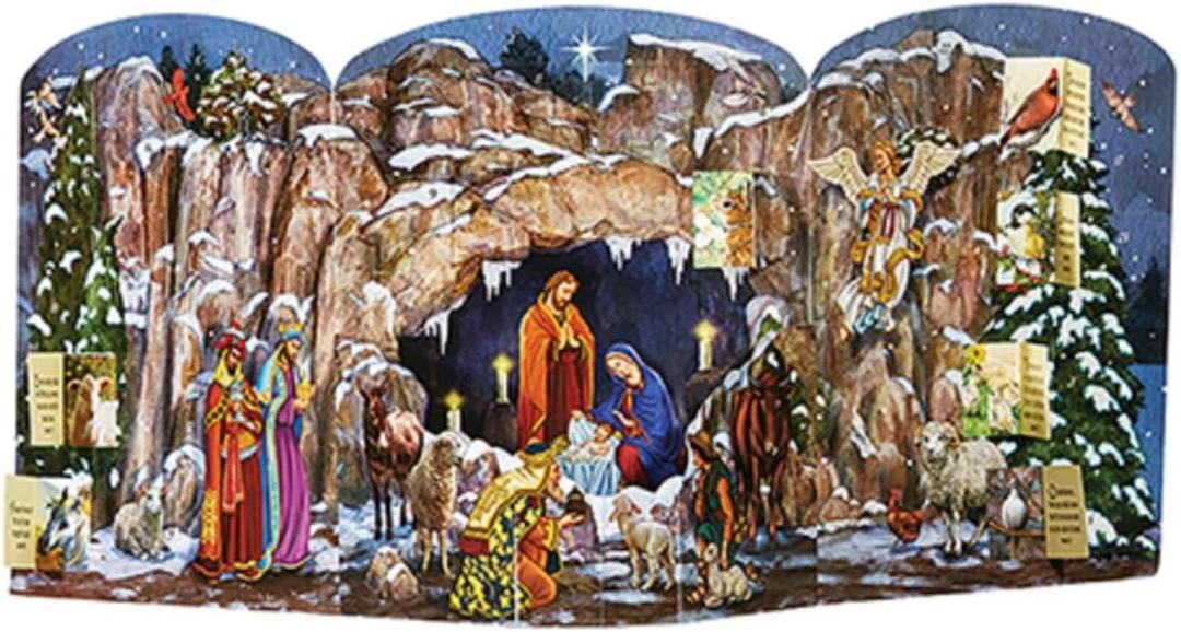 Needzo 2024 Nativity Advent Calendar O Holy Night, 8 3/4 Inch