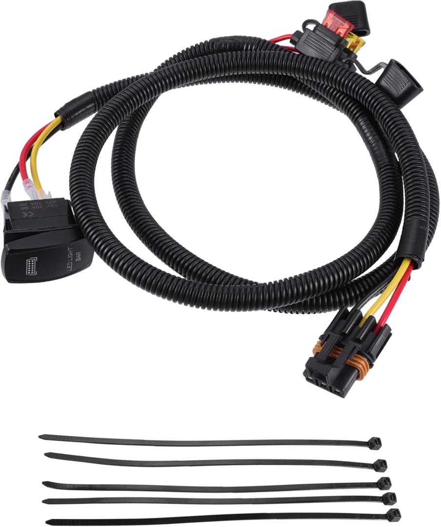 Front/Power Busbar Plug Wire Harness Kit/with Rocker Switch for Polaris RZR PRO XP 4 2020 for Polaris General 19-22 / LED Light Bar Rocker Switch / 1 Set/Black