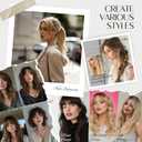 LEEONS Hair Toppers for Women 20-Inch Long Wavy Synthetic Wiglets With Bangs - Clip-in Hair Pieces for Thinning Hair, Balayage Chocolate Brown to Honey Blonde