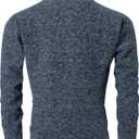 VtuAOL Men's Cardigan Sweaters Casual Full Zip Sweaters Knitted Cardigan with Pockets (Blue, L)