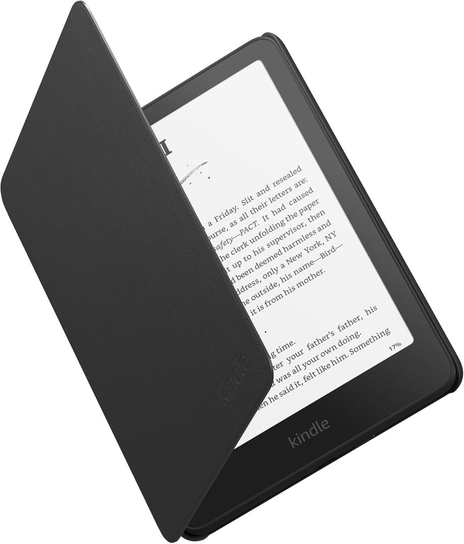 Amazon Plant-Based Leather Case- Lightweight, Protective Cover Designed with Sustainability in Mind for Kindle Paperwhite and Kindle Colorsoft (Black)