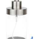 Foaming Soap Dispenser with Clear Bottle, 12oz Stainless Steel Hand Pump Dispenser, Stainless Steel Shell with Acrylic Liner Refillable Pump Bottle (12oz/350ml) (Brushed Nickel-f)