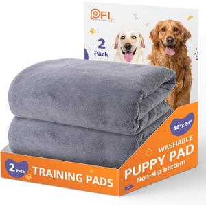 Washable Dog Pee Pads 24x36 2Pack Reusable, Absorb Dog Mats Non-Slip for Puppy Training, Whelping, Potty, Playpen, Crate