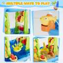 Kids Sand Water Table for Toddlers with Umbrella/Water Pumb, 3-Tier Outdoor Water Sand Play Table Beach Toys, Summer Splash Activity Sensory Table Party Birthday Gift for Kids 3 4 5 6 7 8