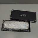 Bling Car Rearview Mirror, Decorations Rear View Mirror with Crystal Rhinestones & Diamonds, Car Interior Trim Accessories, Clip-on & HD Glass, Sparkly Gift for Mother Women Girls (Silver)