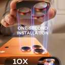 MAGIC JOHN for iPhone 17 Pro Max Camera Lens Protector 6.9'', HD Clear, Magnetic Tempered-Glass Lens Film, Ultra-Tough, Anti-Scratch, Case Friendly, 2 Pack, Orange