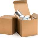 ValBox 4x4x4 Brown Gift Boxes 50PCS Kraft Paper Boxes with Lids for Gifts, Crafting, Cube, Cupcake Boxes, Easy Assemble Boxes for Party Favor