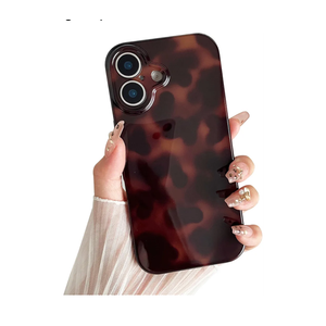 Compatible with iPhone 17 Case, Tortoise Shell Chic Amber Brown Print Leopard, Fashion Classic Soft TPU Protective Shockproof Case for Women Compatible with iPhone 17 6.3 '', Color2