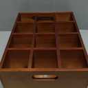 MyGift Rustic Brown Wood Bottle Storage Crate - Wooden Beer Holder Box, Bottled Beverage Serving Caddy with Carrying Handles, 12 Individual Slots