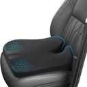 Heightening Car Seat Cushion for Better View- Seat Cushion for Car Reduces Lower Back Pressure& Support Spine- Truck Seat Cushion for Long Trip-Black