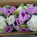 NUPTIO Large Flower Centerpieces for Tables: 17.7 inch Diameter White Artificial Flower Ball Arrangement 10 Pcs for Wedding Party Centerpiece - Fake Floral Rose for Bridal Shower Decorations