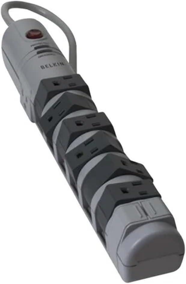 Belkin Pivot Plug Surge Protector, 8 AC Outlets, 6 ft Cord, 1,800 J, Black