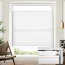 Lazblinds Upgraded Top Down Bottom Up (TDBU) Honeycomb Blinds, No Drill No Tools Easy Install Cordless Cellular Shades for Windows 23" W x 48" H, White - Light Filtering