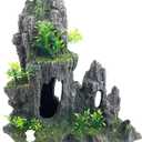 Aquarium Decoration Extra Large and Tall for Fish Tank Rock Thematic Ornaments Aquarium Mountain View Stone Ornaments Aquarium Decor Tree House Cave Fish Tank Decoration - Extra Large