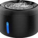 SIBAYS Cat Water Fountain, 3.5L/118oz Large Capacity Pet Water Fountain Cat Fountains for Drinking, Automatic Quiet Dog Water Bowl Dispenser with LED Light & Water Level Window(FS77, Black)