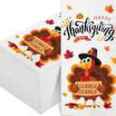 100 Pcs Thanksgiving Napkins Turkey Guest Paper Napkins Fall 3 Ply Happy Thanksgiving Day Pumpkin Maple Leaf Disposable Hand Towels for Kitchen Dinner Bathroom Autumn Harvest Party Decor