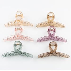 6pcs Large 4.7inch Acrylic Jelly Hair Claws for Women - Strong Hold Clips for Thick, Curly & Thin Hair, Wonderful Gift, Super Cute Colors