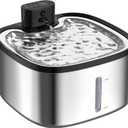 Cat Water Fountain Stainless Steel, 118oz/3.5L Cordless Automatic Pet Water Dispenser for Cats Indoor, with Motion Sensor, Ultra Quiet Pump, Rechargeable & Multi-Filtration (Silver)