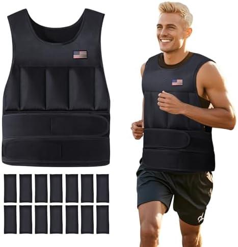 Wolliwa Adjustable Weighted Vest for Men Women each 1,27 lbAdjustable Weighted Vest with Straps Womens Running Weight Vest for Walking Strength Training Fitness