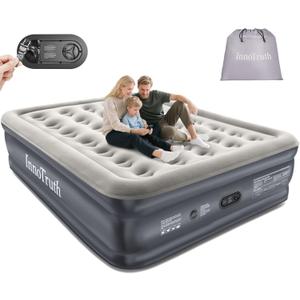 InnoTruth Air Mattress Queen with Built in Pump, Inflatable Mattress Blow up Mattress, Family Choice Award Winner, 18" Colchones Inflables Foldable Air Bed for Guest & Home, Ideal for Camping, 650lbs